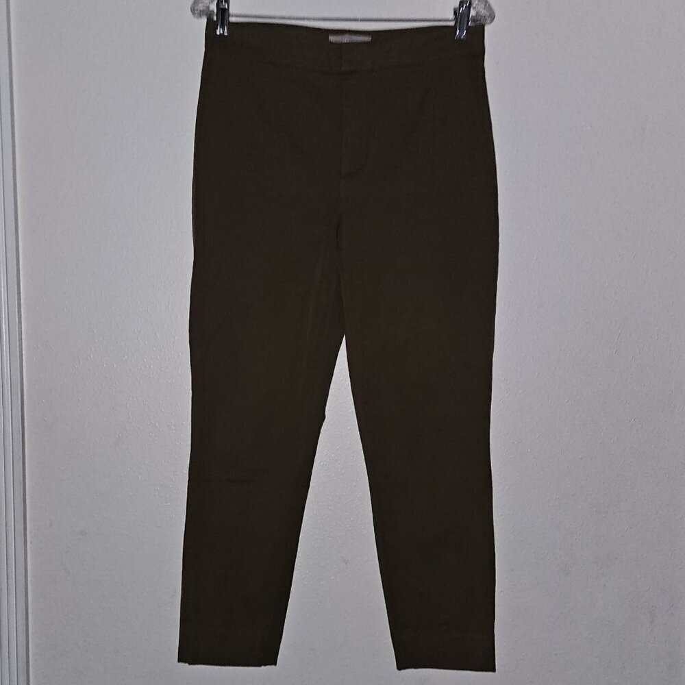 Everlane Skinny Pants Olive Green Cropped Length HEMMED Size 6 Cotton Blend READ